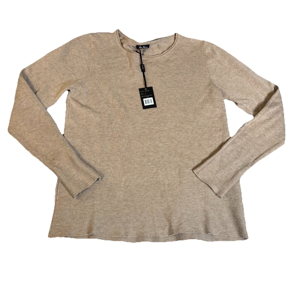 NWT Vila Milano Long Sleeve Sweater Heather Taupe Women's Medium‎ Wool Blend